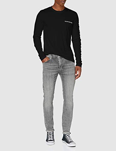 Calvin Klein Essential Instit LS tee Camisa, CK Black, XL para Hombre