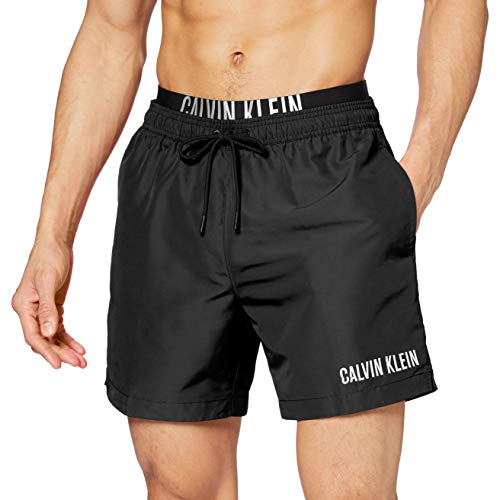 Calvin Klein Medium Double WB Bañador, Negro (PVH Black BEH), Hombre