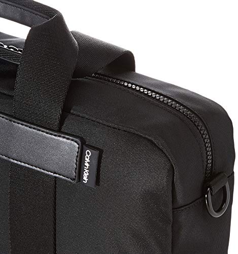 Calvin Klein NASTRO Logo Laptop Bag, Maletines para Hombre, Negro, OS