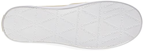 Calvin Klein Presley CK Logo Jacquard/VACCH, Zapatillas de Estar por casa para Mujer, Blanco Blanco Natural, 36 EU