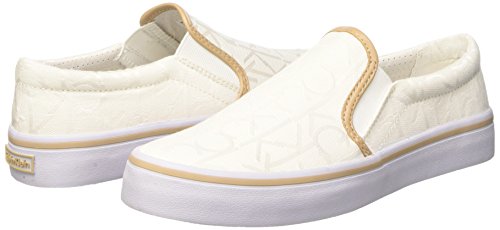 Calvin Klein Presley CK Logo Jacquard/VACCH, Zapatillas de Estar por casa para Mujer, Blanco Blanco Natural, 36 EU