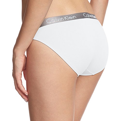 Calvin Klein Radiant Cotton-Bikini Lencería, Blanco (White 100), Medium para Mujer