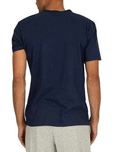 Calvin Klein S/S Crew Neck Camiseta de Pijama, Sombra Azul, L para Hombre