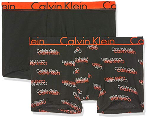Calvin Klein Trunck 2PK - Boxers Hombre, Negro (VCR Logo Black /Black W/ Tango Wb Sxl), S