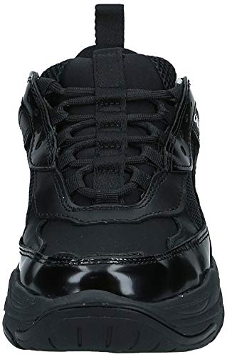 Calvin Klein Women's Maya Chunky Leather Lace Up Trainer Black/Black-Black-3 Size 3