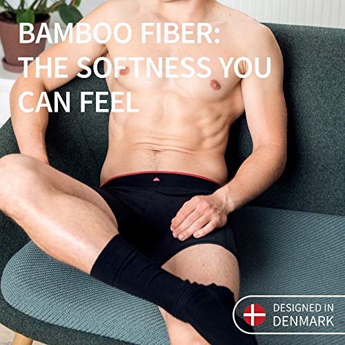 Calzoncillos Boxer de Bambú para Hombre, Pack de 3, Ropa Interior Antibacteriana y Ultra Suave, Ajustados, Comodidad Superior, Negro, Blanco, Gris, Multipack (Negro, X-Large)