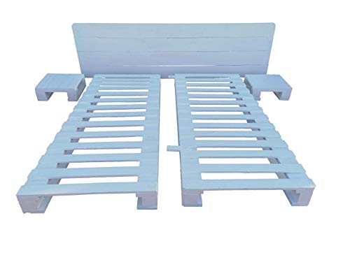 Cama de palets + Cabecero + Mesillas de 90 105 120 135 150 180 200 & Base & Estructura de & Somier & Camas Originales & Juveniles & Moderna con Palets & Cabecero & Cabezal