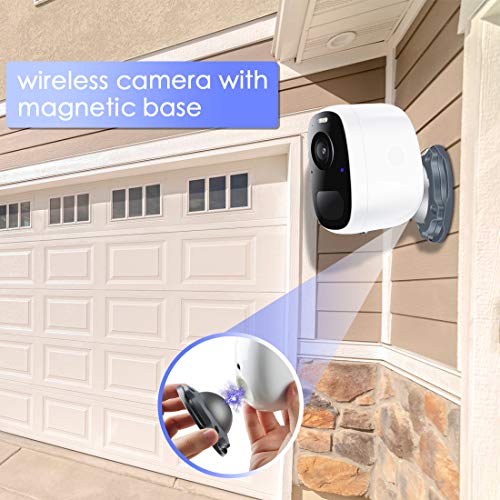 Cámara Vigilancia Exterior WiFi Batería Cámara IP Exterior, Camara Vigilancia WiFi Exterior1080p, Cámara de Batería con Detección de Movimiento Monitorización Remota vía PC/Smartphone/Tableta