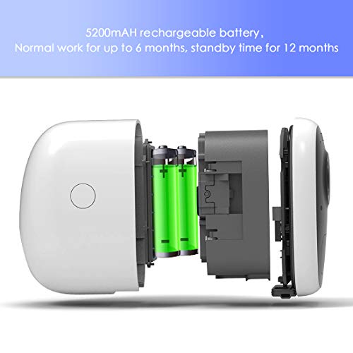 Cámara Vigilancia Exterior WiFi Batería Cámara IP Exterior, Camara Vigilancia WiFi Exterior1080p, Cámara de Batería con Detección de Movimiento Monitorización Remota vía PC/Smartphone/Tableta