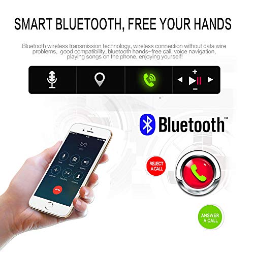 CAMECHO Bluetooth Car Estéreo 2 DIN 7 '' Pantalla táctil Reproductor MP5 Radio FM iOS/Android Teléfono Enlace de Espejo con Puerto AUX/Dual USB/SD + Control del Volante