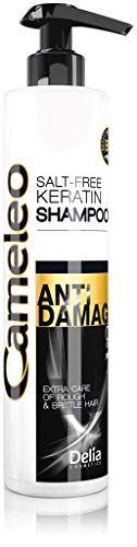 Cameleo Keratin Shampoo for Reconstruction of Extremely Damaged Hair - 0% Parabens, Salt & Colorants - PH 5,5 - 250ml by Cameleo