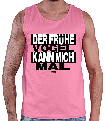 Camiseta de tirantes para hombre de Hariz, con texto en alemán "Der Frühe Vogel kann Mich Mal Sprüchen", color blanco y negro, tarjeta de regalo Rosa. XL