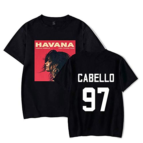 Camiseta De Verano con Cuello Redondo para Hombre/Mujer Playera Estampada Camila Cabello Top De Manga Corta De Algodón Juvenil