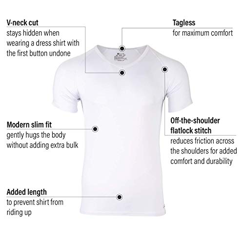 Camiseta Interior para Hombre Elis, Paquete de 3: Camisetas con Cuello de Pico Anti-Olor, Micro Modal (Small, Black)