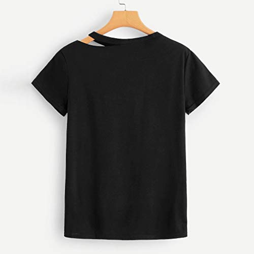 Camiseta Mujer Verano Moda Manga Corta Impresión Blusa Camisa Cuello Redondo Basica Camiseta Suelto Tops Casual Fiesta T-Shirt Original tee vpass