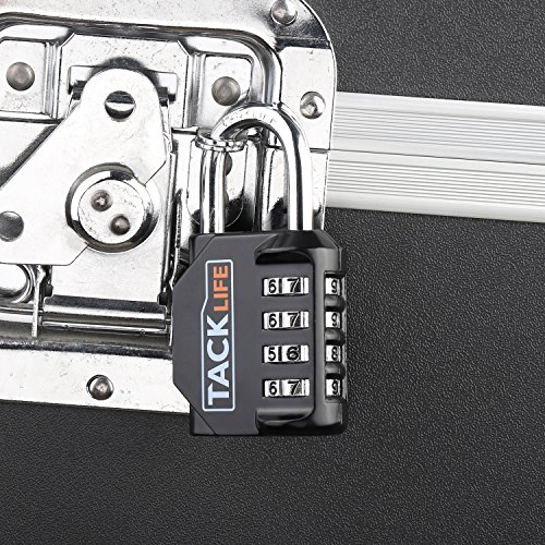 Candados de seguridad, Tacklife HCL1B Heavy Duty de 4 digitos codigos de combinacion reprogramables equipaje cerraduras, cerraduras para indoor & Outdoor uso diario
