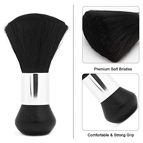 Capa de nailon profesional para salón de belleza con hebilla metálica ajustable y plumero, capa extra larga liviana SourceTon (55 pulgadas x 47 pulgadas) y cepillo para polvo en el cuello