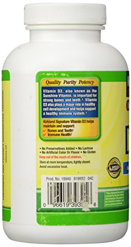 Cápsulas de vitamina D3 Costco 2000 UI Kirkland Signature