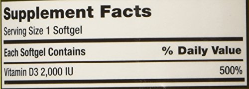 Cápsulas de vitamina D3 Costco 2000 UI Kirkland Signature