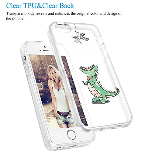 Carcasa iphone SE 5 5s, Qissy® TPU Funda Cubierta de ultra delgado impresión de Silicona Carcasa Trasera Para iphone 5 5s Transparente (S)