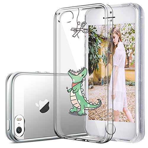 Carcasa iphone SE 5 5s, Qissy® TPU Funda Cubierta de ultra delgado impresión de Silicona Carcasa Trasera Para iphone 5 5s Transparente (S)