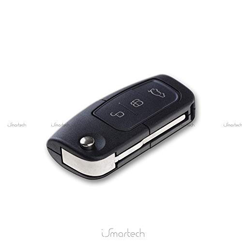 Carcasa Llave Carcasa Mando a distancia 3 teclas y hoja Ford Focus Mondeo Fiesta Fusion KA Kuga S-Max C-Max chiavit rodillos concha llaves Coche Repuesto Logo sin electrónica y Transponder