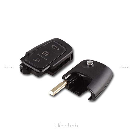 Carcasa Llave Carcasa Mando a distancia 3 teclas y hoja Ford Focus Mondeo Fiesta Fusion KA Kuga S-Max C-Max chiavit rodillos concha llaves Coche Repuesto Logo sin electrónica y Transponder