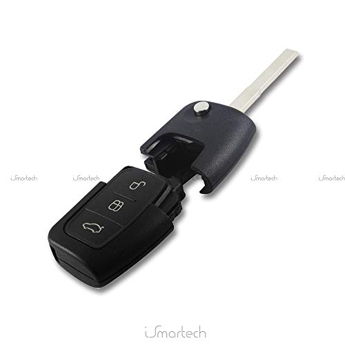 Carcasa Llave Carcasa Mando a distancia 3 teclas y hoja Ford Focus Mondeo Fiesta Fusion KA Kuga S-Max C-Max chiavit rodillos concha llaves Coche Repuesto Logo sin electrónica y Transponder