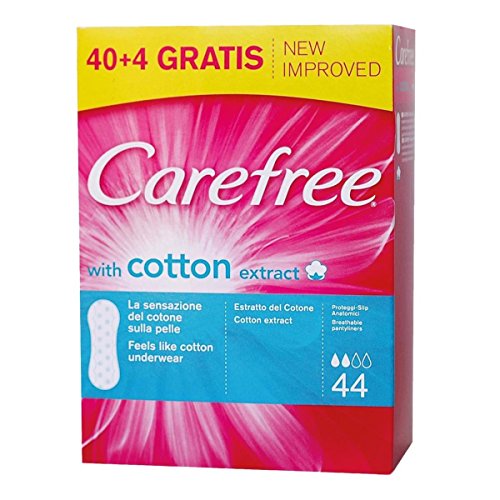 Carefree Cotton - protege-slips 40 + 4 unidades, extendidos