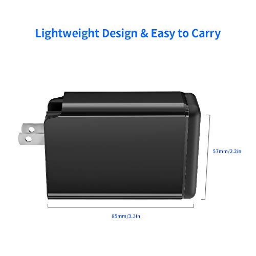 Cargador de Pared USB C, Rocketek 60W Type C PD Cargador rápido de 3 Puertos con Adaptador de Enchufe EU UK US Compatible para iPhone 11/Pro/X/XR/XS/MAX,iPad Pro,Mac Book Pro/Air,Galaxy,Pixel,Android