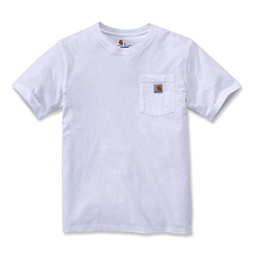 Carhartt Workwear Pocket Short-Sleeve T-Shirt Camiseta, White, L para Hombre