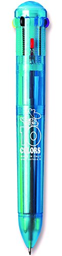 Carioca 41500 - Blister con 1 bolígrafo automático de 10 colores, transparente - Modelo Surtidos- Colores Surtidos