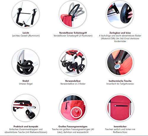 Carlett Carro DE Compra Aluminio Negro, 30x42x67 cm