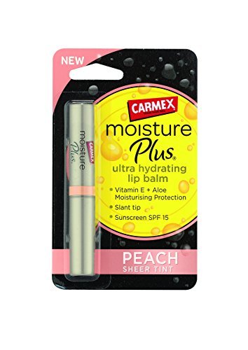 Carmex Moisture Plus Ultra Hydrating Lip Balm Peach Sheer Tint SPF 15 by Carmex