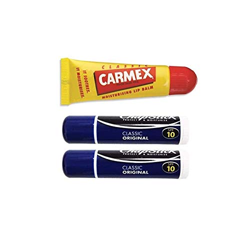 Carmex Original Tube + Chapstick Original x2 - Paquete de tres