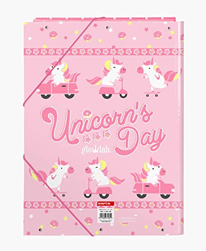 Carpeta Folio con 3 Solapas de Glow Lab Unicorn Day, 260x365mm