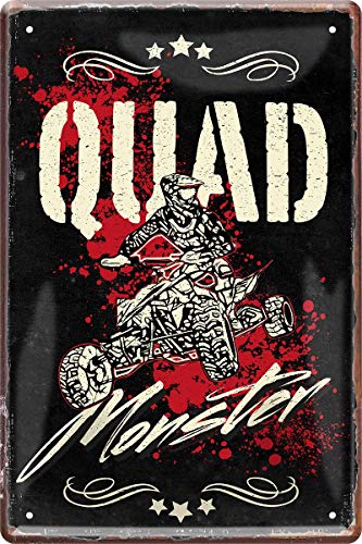 Cartel de chapa con texto en alemán "Quad Monster Offroad 20 x 30 cm, 1104