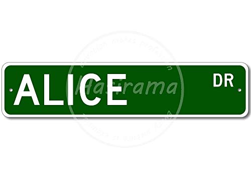 Cartel de metal con diseño retro de Alicia de la calle, 40 x 10 cm, ideal como regalo para bar, oficina, restaurante, clásico, Shabby Chic