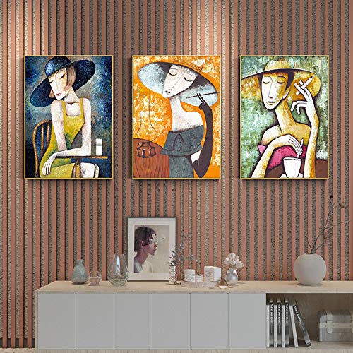 Cartel de pared de lienzo de belleza de arte moderno y grabado Sala de estar Entrada Decoración del hogar Mural 60X80 cm