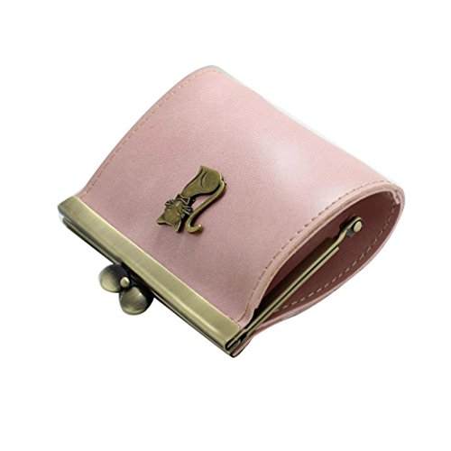 Cartera de pequeña Piel Monedero de Elegante y Moda Rosado para Mujer y Niña por ESAILQ R