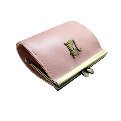 Cartera de pequeña Piel Monedero de Elegante y Moda Rosado para Mujer y Niña por ESAILQ R