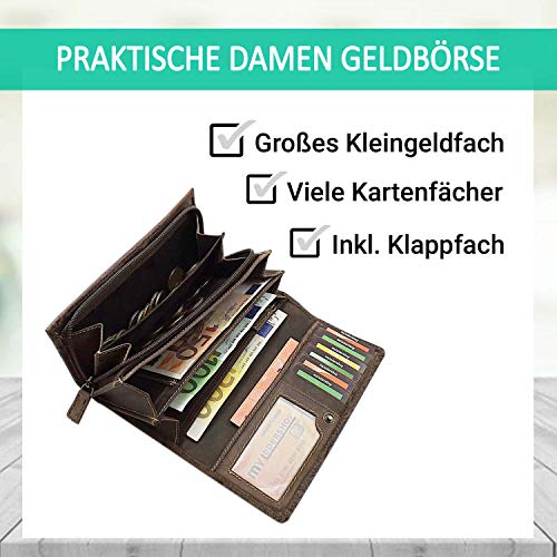 Cartera de Piel para Dama con Bloqueo RFID y NFC