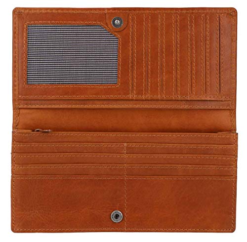 Cartera Gusti Cuero Studio - Cartera de Piel Pia Vintage Cuero Negro Monedero Mujer (Marrón Claro)