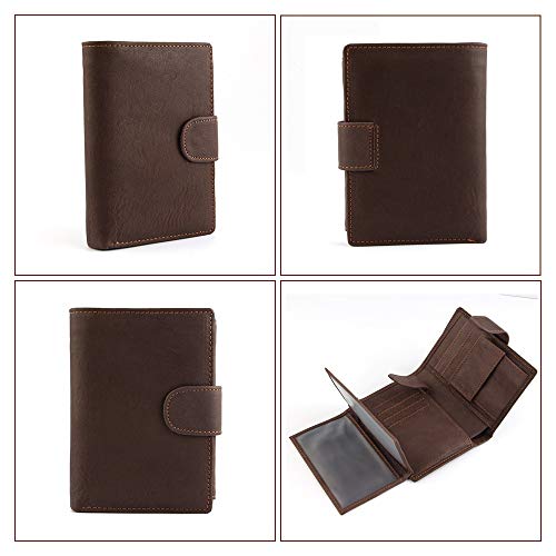 Carteras y Clips QiuKui, Nuevo 2019 Monedero Corta de los Hombres de Cuero de Vaca Genuino multifunción Manera Fresca Tarjeta del Bolso del Embrague Fresca Clip (Color : Coffee, Size : S)