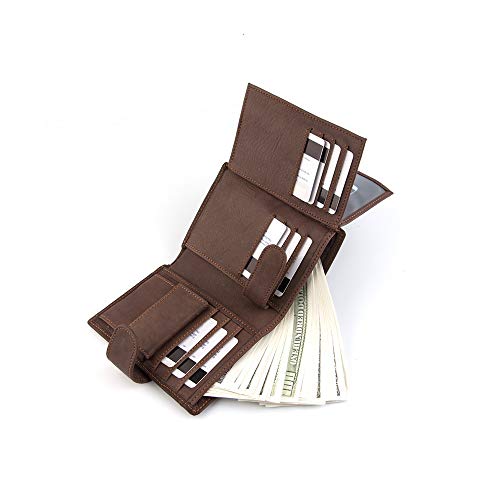 Carteras y Clips QiuKui, Nuevo 2019 Monedero Corta de los Hombres de Cuero de Vaca Genuino multifunción Manera Fresca Tarjeta del Bolso del Embrague Fresca Clip (Color : Coffee, Size : S)