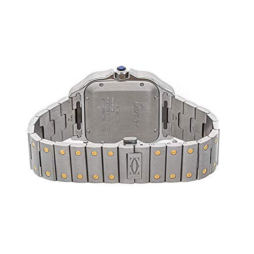 Cartier Santos Automático Silvered Opaline Dial Acero y 18kt Oro Amarillo Reloj de los Hombres W2SA0006