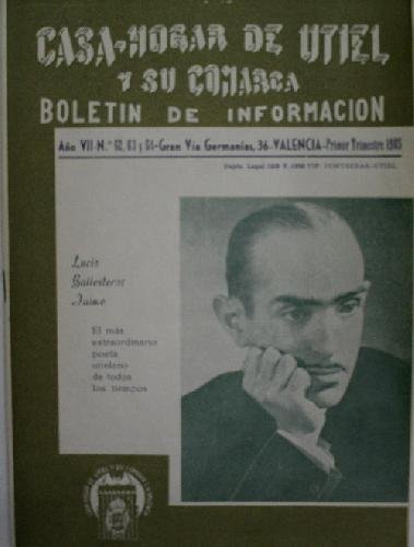 CASA HOGAR DE UTIEL Y SU COMARCA. BOLETIN DE INFORMACIÓN. Nº 62, 63 Y 64, AÑO 1965