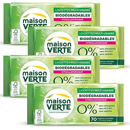 Casa verde toallitas multiusos (0% 70 piezas) – Juego de 4