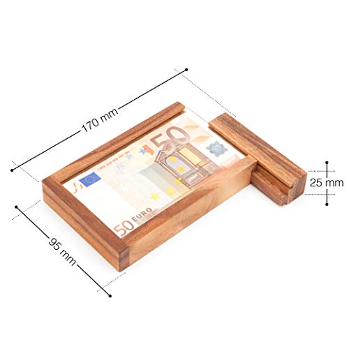 Casa Vivente Caja Mágica para Regalar Dinero Juego de Ingenio de Madera con Cierre Secreto 17 cm x 9,5 cm x 2,5 cm