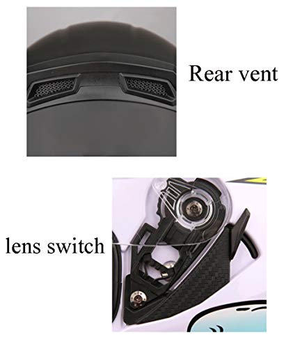 Casco eléctrico de motocicleta todoterreno casco completo batería coche locomotora casco de seguridad ligero lente ajustable-3XL_Blue Magic Black Mirror + Horned Edition